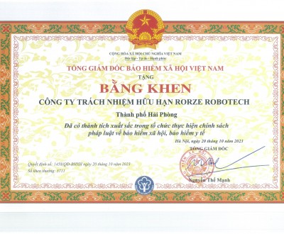 Rorze Robotech Co., Ltd. received a certificate of merit from General Director of The Vietnam Social Assurance